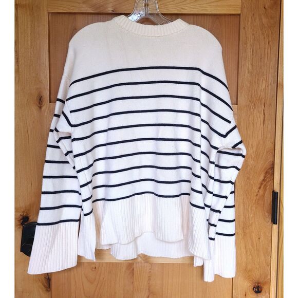 Zara Thick Breton Striped French Sailor SMALL Sweater Capsule Wardrobe Cream S - Picture 2 of 6